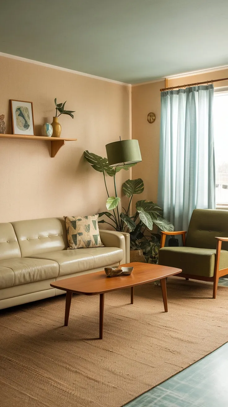 This 90s living room captures the essence of 80 house decor and seventies home decor, a harmonious blend of styles. The muted tones and classic furniture—a hallmark of 90s furniture living rooms—create a comforting and familiar atmosphere.  A perfect example of 90 home decor done right, showcasing the best of the era's design sensibilities.