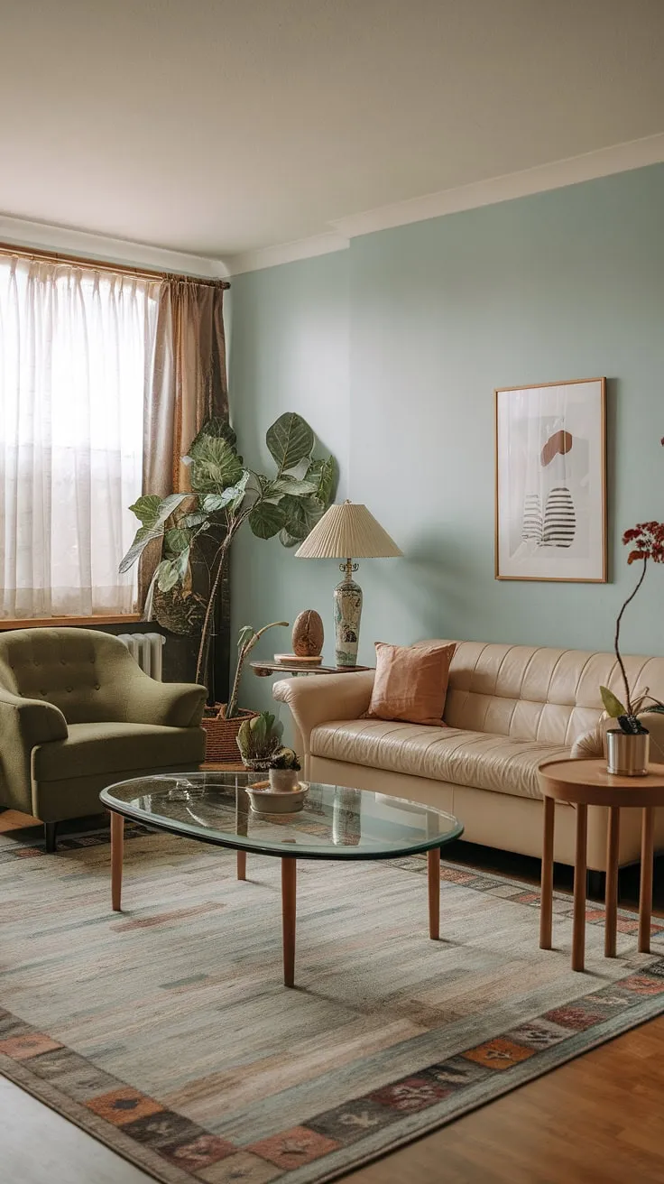 Step back in time to this perfectly preserved 90s living room, a nostalgic blend of 90s furniture living rooms and 80s home aesthetic.  The muted tones, the plush sofa, and the eclectic mix of 70s house interior and 80 house decor elements create a comforting and undeniably retro vibe.  This is 90 home decor at its finest.