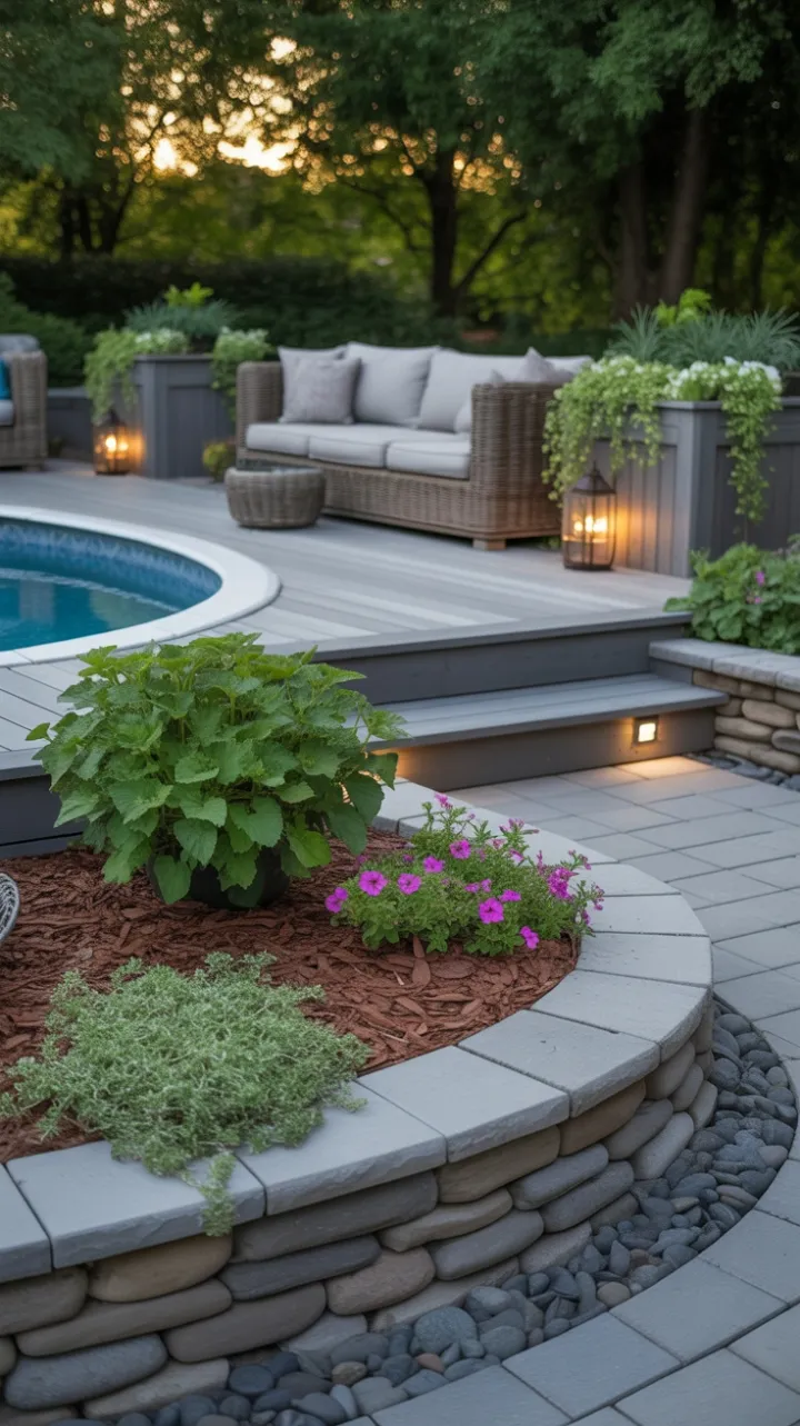 Sunlit Oasis – Tranquil Deck and Poolside Garden Retreat