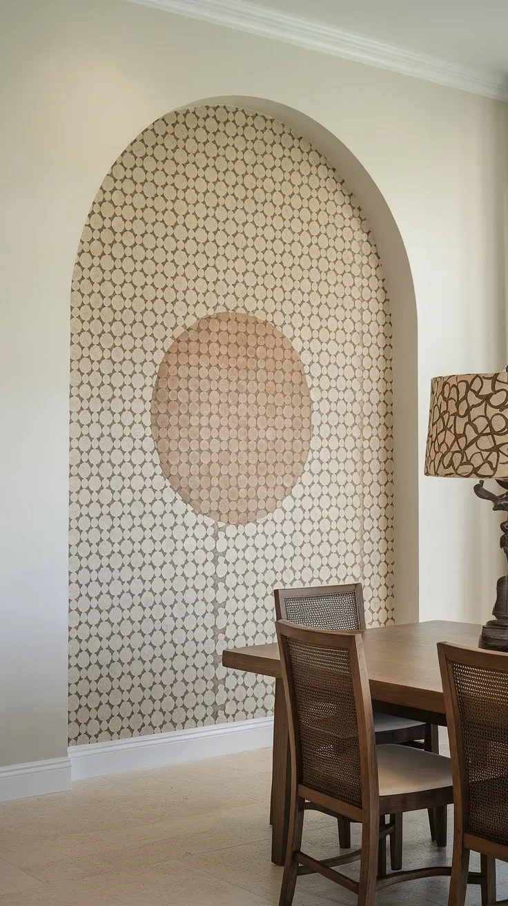 Transform your dining room interiors with a stunning accent dining room wall. This dining room feature wall adds warmth and sophistication to the space, providing endless dining room inspiration.