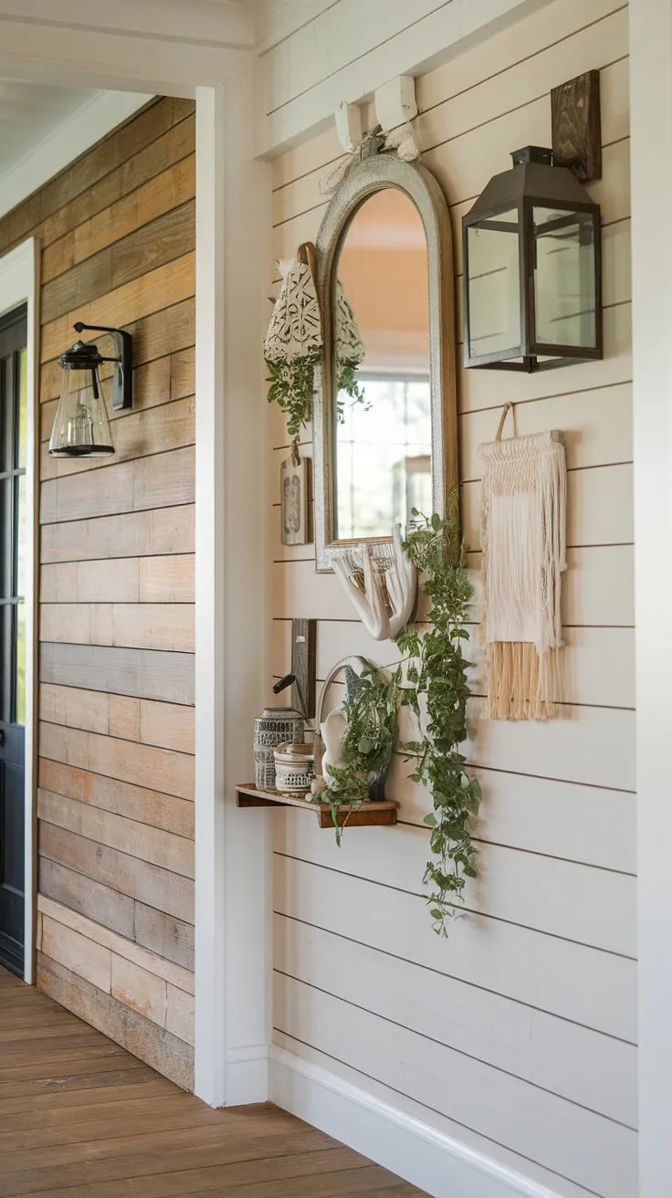 Step into cozy with this board and batten wall. The accent entryway wall and thoughtful board and batten design elevate this home entrance decor to a whole new level.