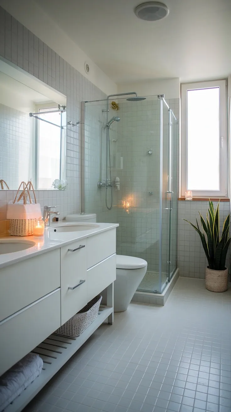 Upgrade your apartment bathroom with this stunning accessory bathroom design. Find inspiration for your own bathroom apartment ideas and create a relaxing spa-inspired bathroom decor – the ultimate girly gift idea.