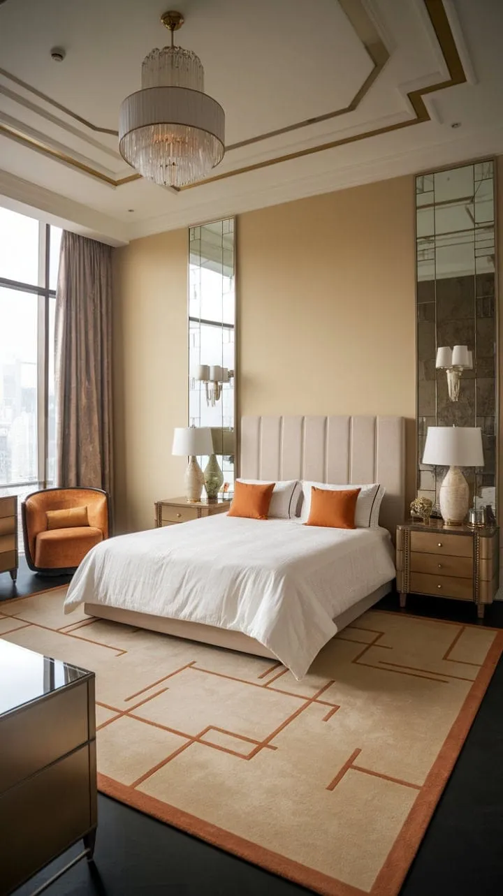Experience the serene sophistication of this Art Deco sanctuary, where sunlit elegance meets modern luxury in a timeless embrace.
