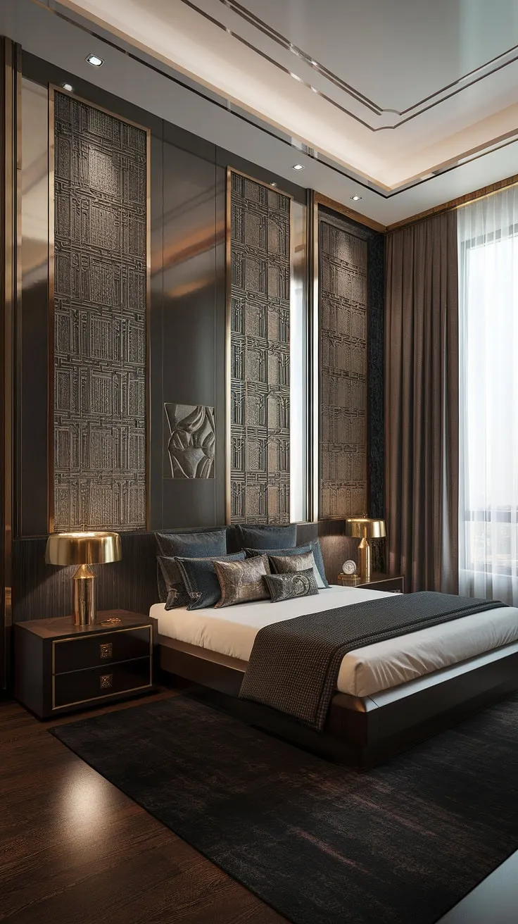 Step into a world of refined elegance. This Art Deco masterpiece, with its soaring ceilings and rich dark wood furnishings, offers a sanctuary of sophisticated comfort. The geometric wall panels and gold accents add a touch of glamour, creating a truly luxurious and unforgettable escape.