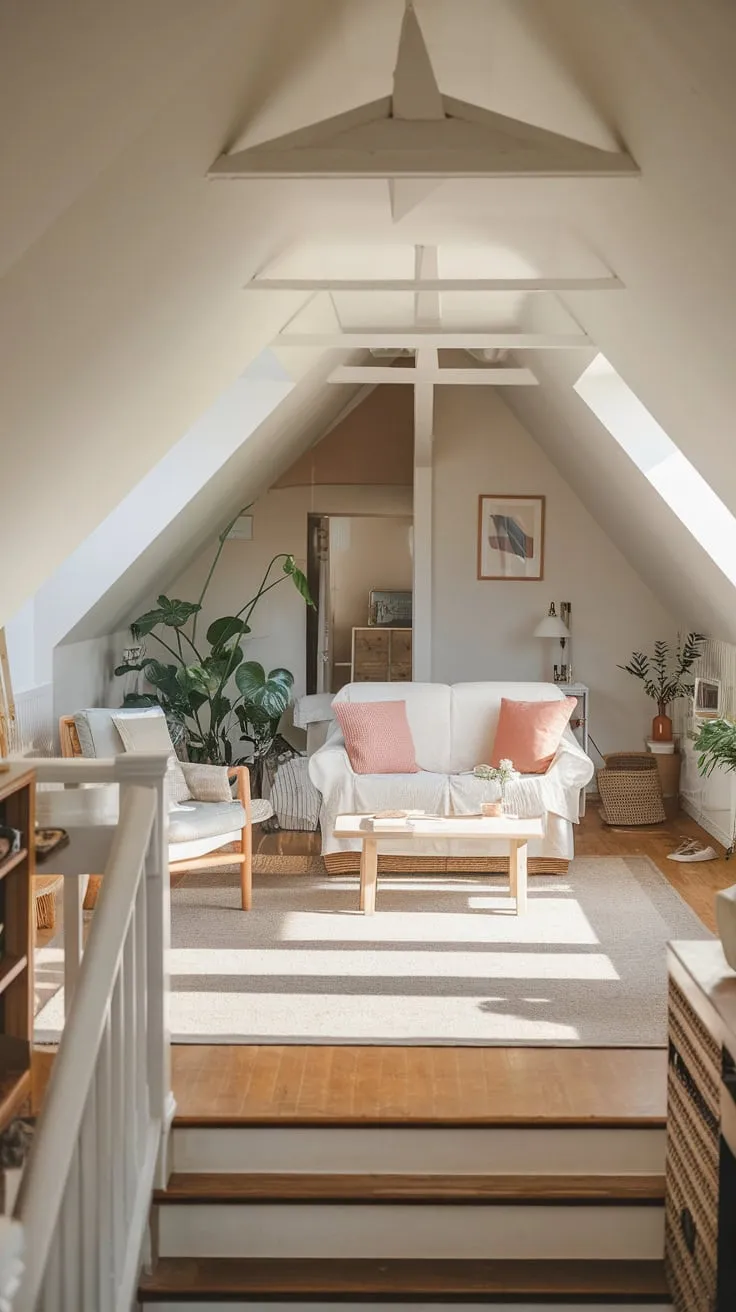 Step inside this meticulously curated attic haven, where the hushed atmosphere and thoughtful design conspire to create a sanctuary perfectly poised for both peaceful contemplation and inspired creation.
