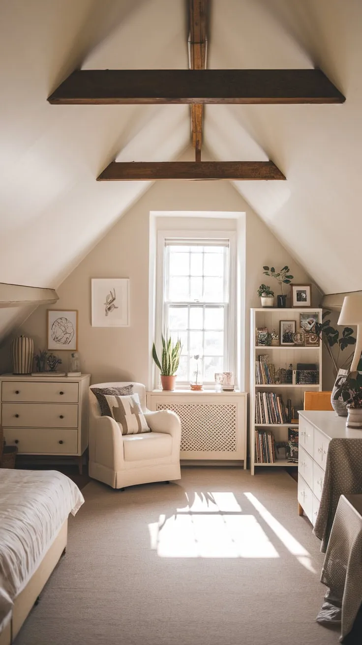 Step into your beautifully curated attic sanctuary, where the air itself seems to hum with a peaceful energy, promising a restorative escape and a spark for your next great idea.