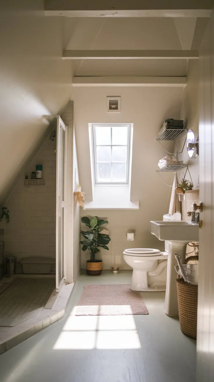 Ascend to your attic bathroom, a haven where thoughtful design marries practicality with panache, transforming a once-forgotten space into a tranquil escape.