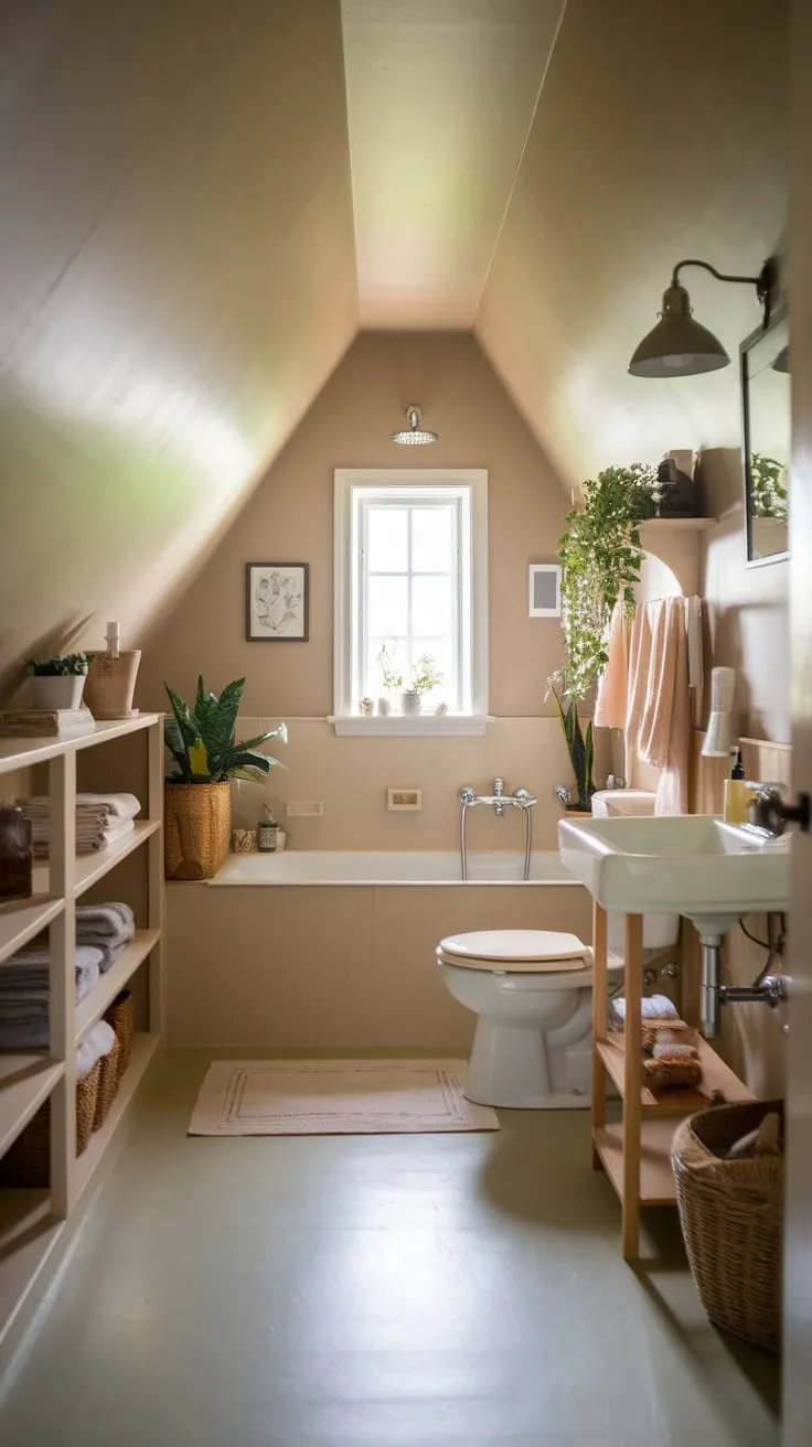 Imagine escaping to your attic bathroom, a beautifully designed sanctuary where practicality meets pure bliss. The gentle palette and curated details conspire to create a serene retreat, a space where you can truly unwind and reconnect with yourself.