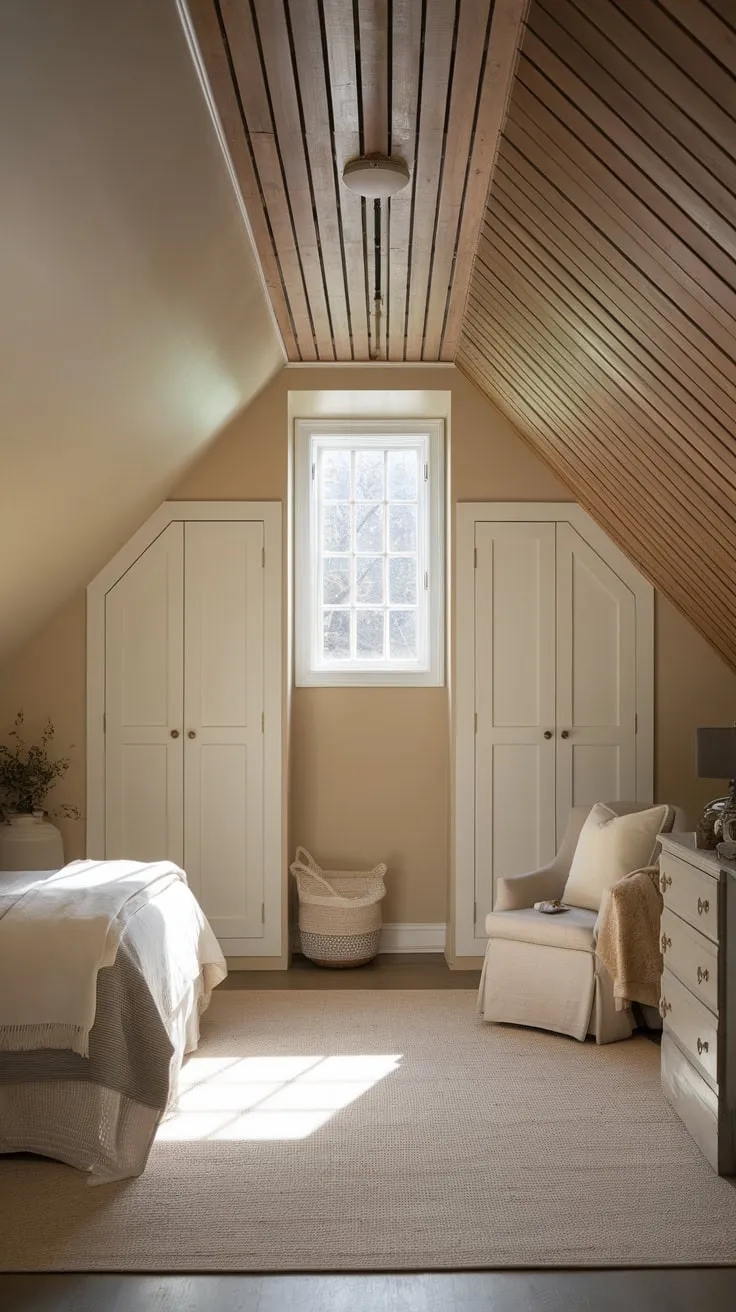 Imagine escaping to your attic bedroom, a haven bathed in soft light. The gentle hues soothe your senses, while the ingenious attic closets, tucked neatly into the sloping walls, maximize space and minimize clutter. This is your personal retreat, a stylish sanctuary where relaxation reigns supreme.