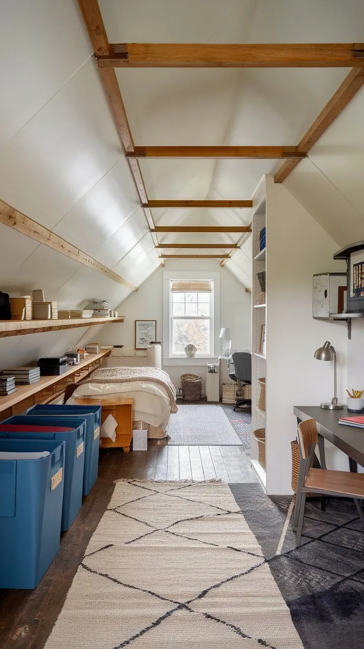 From cluttered attic to dreamy attic bedroom!  This stunning renovation demonstrates the power of attic storage ideas, featuring practical attic storage solutions like attic shelving and storage bins for attic items.  The clever use of under-eave storage and attic closet organization maximizes space, while stylish bedroom storage furniture and space-saving storage options create a functional and beautiful retreat.  This is the ultimate guide to attic organization and maximizing attic space, offering inspiring bedroom storage ideas for anyone dreaming of a functional and stylish bedroom.