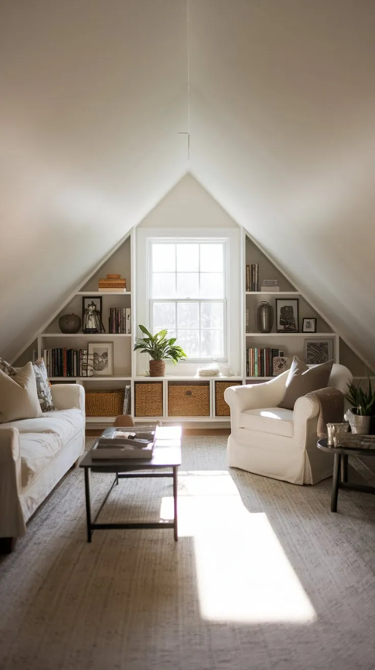 Ascend the stairs and discover a beautifully crafted attic family room, a sanctuary designed to draw you in, wrapping you in warmth and fostering connection as you create lasting memories and share stories that will be treasured for years to come.