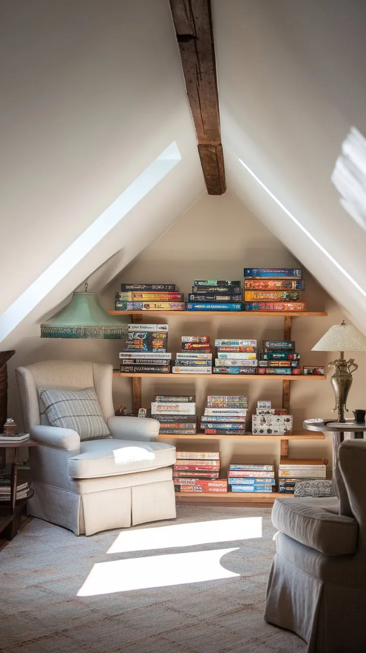 Ascend to the attic, and you'll find a game room that's more than just a space; it's an invitation. The warm, neutral tones and rustic details wrap you in a cozy embrace, promising hours of delightful gatherings with friends and family, where memories are made and laughter echoes through the rafters.