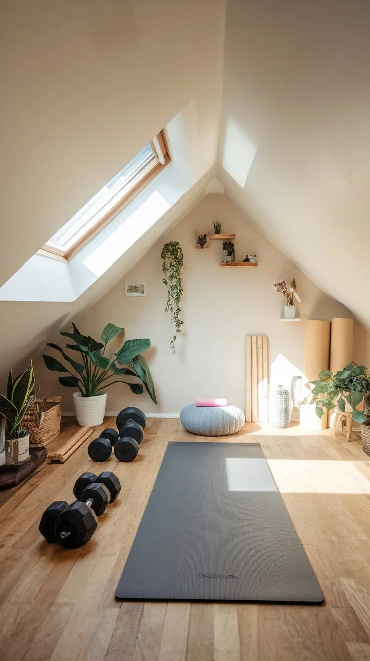 Imagine yourself ascending to your attic haven, a space where invigorating workouts seamlessly transition into moments of serene meditation, a testament to the artful balance of functionality and tranquility you've created.