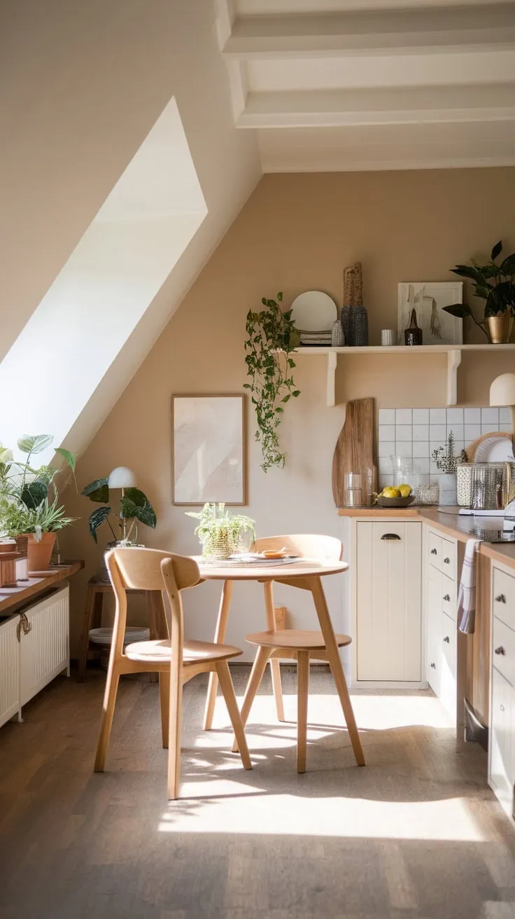 Imagine stepping into an attic kitchen where the air hums with cozy charm; the unpretentious design and comforting atmosphere beckon you to experiment with new recipes and create lasting memories over shared plates.