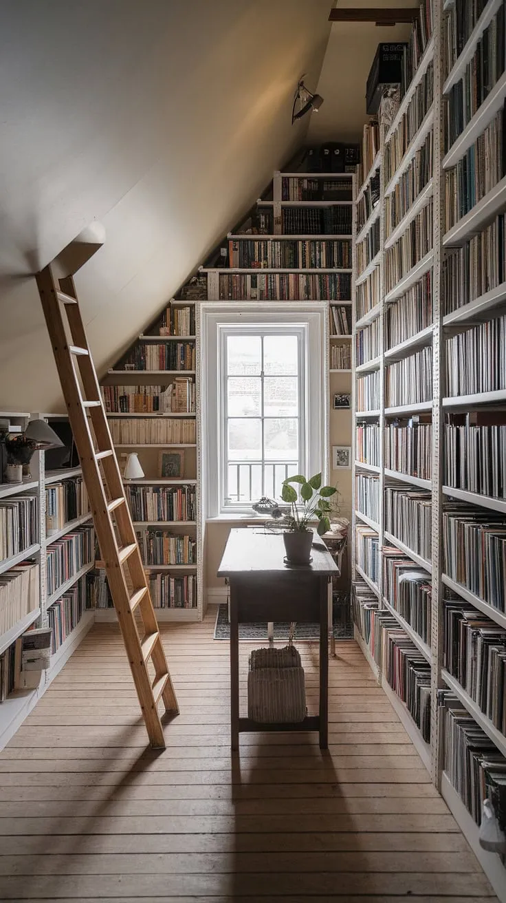 Lost in the pages of countless stories within this attic's walls.  This attic collection, carefully curated and housed in this charming attic library, offers a unique attic book storage solution and a peaceful attic study.  The attic archives and attic resources are readily accessible, making this attic reading room the perfect sanctuary for research and quiet contemplation.