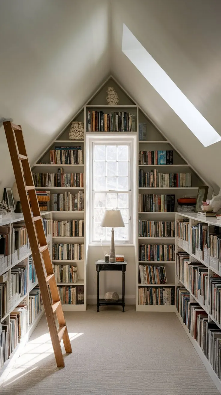 Dust motes dance in the sunbeams slanting through the attic library's window, beckoning you into a haven where the scent of aged paper and leather whispers tales of untold journeys held captive within each waiting volume.