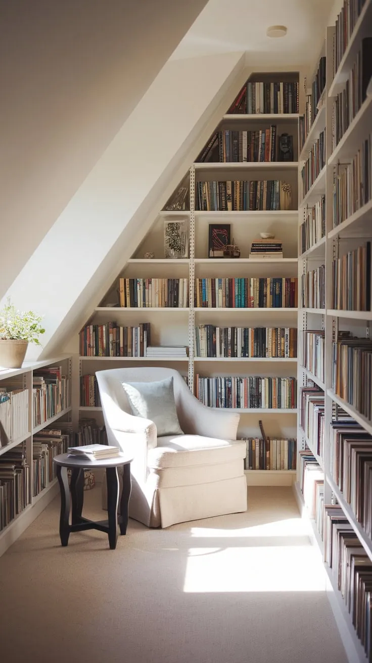 Dust motes dance in the sunbeams slanting across the attic library, beckoning you to surrender to its meticulously arranged chaos, each spine whispering tales of untold journeys and undiscovered worlds.