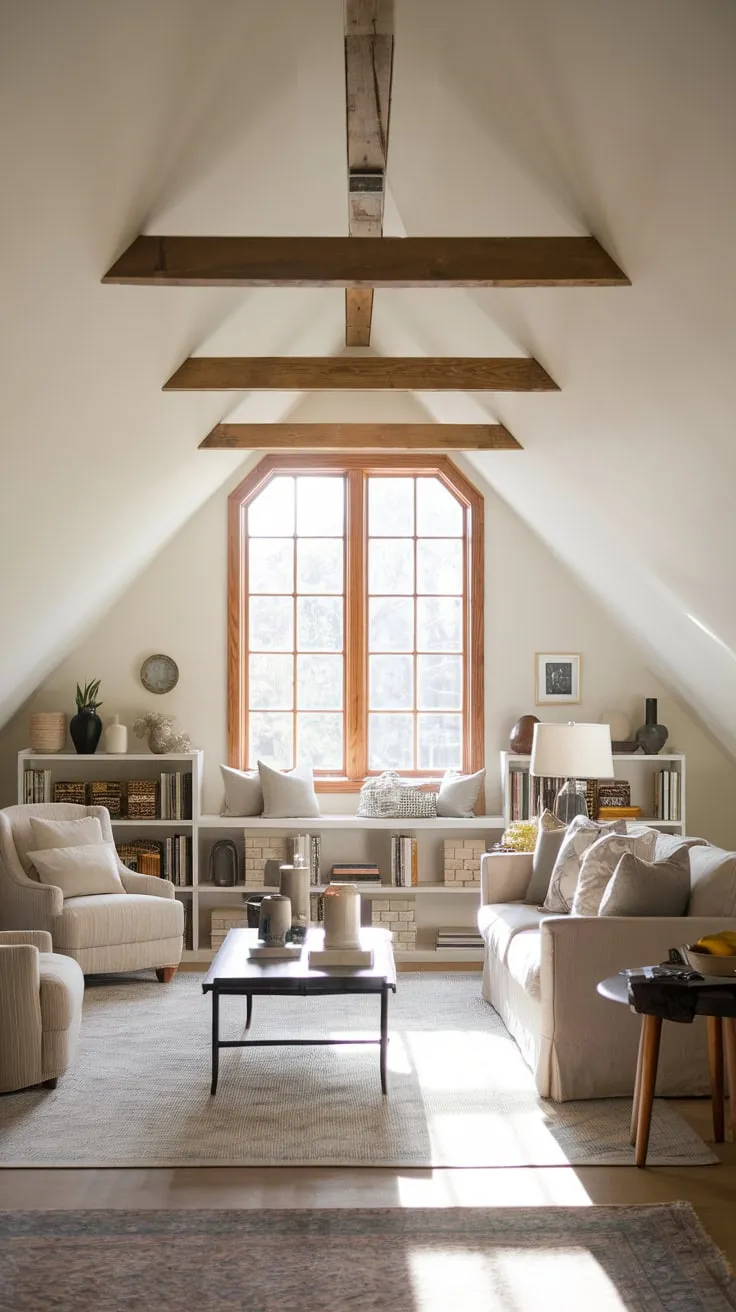 Step into this meticulously crafted attic haven, where the sloping ceilings and cozy textures conspire to create an atmosphere of unparalleled comfort, a sanctuary designed to melt away stress and ignite your inner muse.