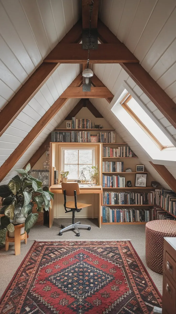 This attic renovation transformed a forgotten attic room into my dream attic bedroom. A quiet escape, my attic hideout is filled with books and sunshine.