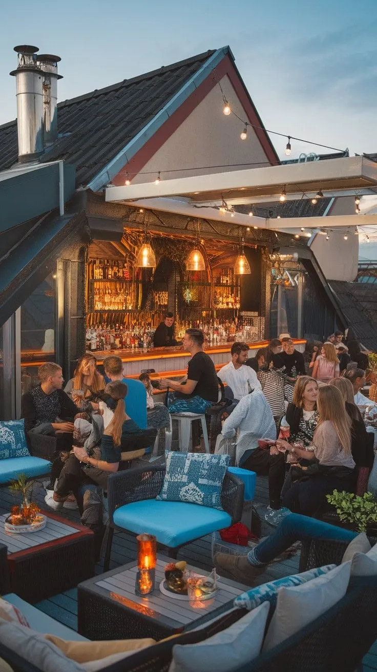 Discover a rooftop bar in the attic that promises an unforgettable night of starry skies, delicious cocktails, and great company.