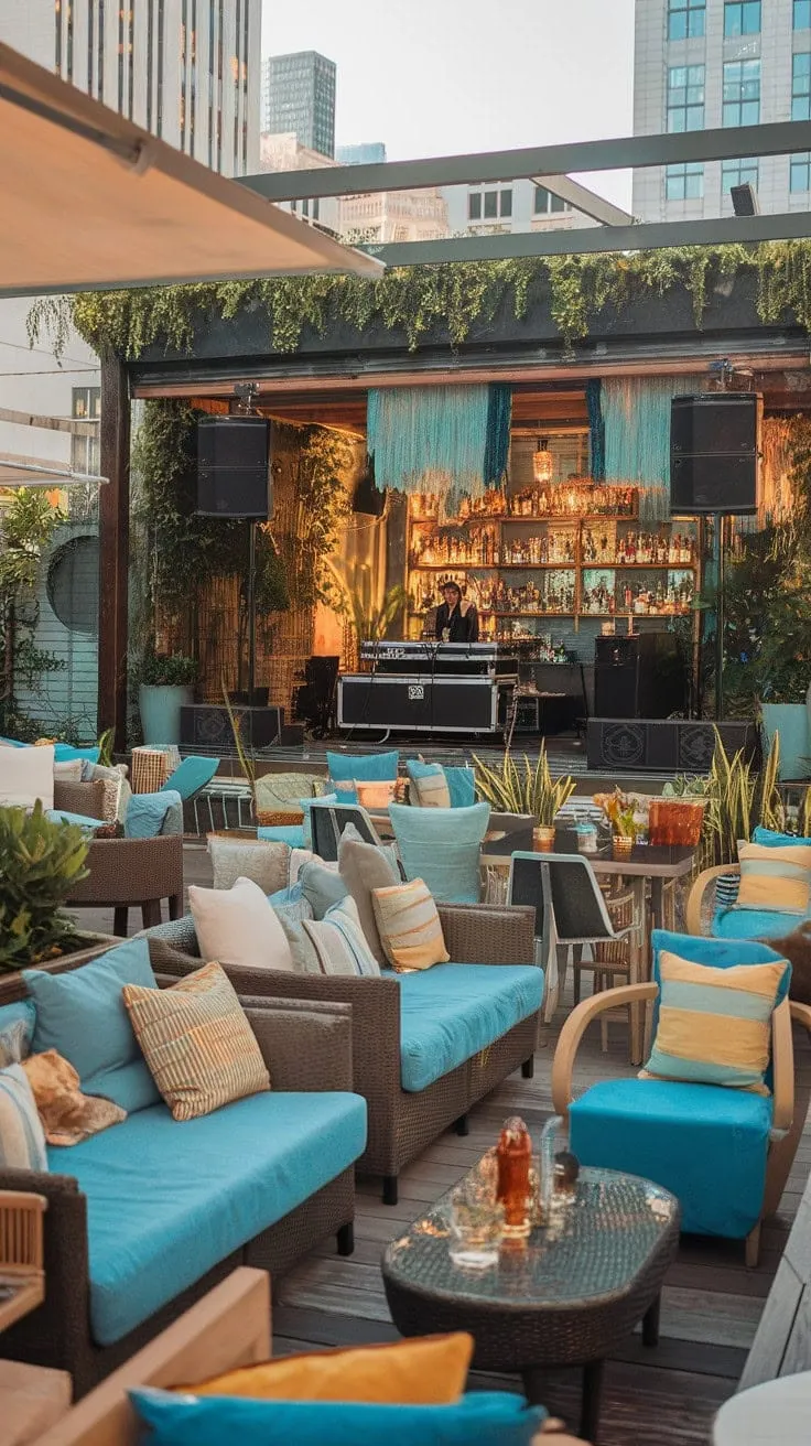 Elevate your evenings at this rooftop oasis, where stunning city views, vibrant vibes, and delectable cocktails create an unforgettable happy hour experience.