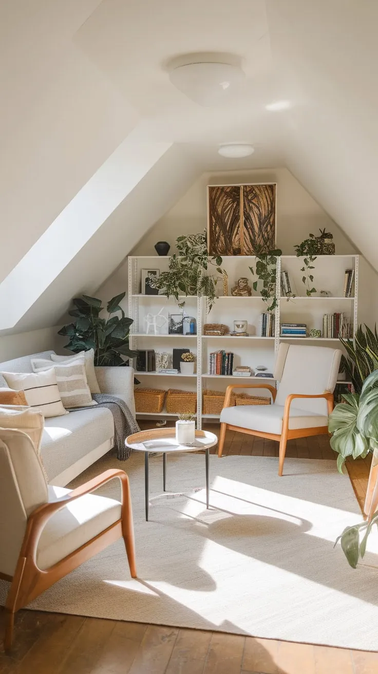 Step into this exquisitely curated attic sanctuary, where relaxation intertwines with genuine connection, enveloping you in a stylish embrace of comfort and a whisper of the wild.