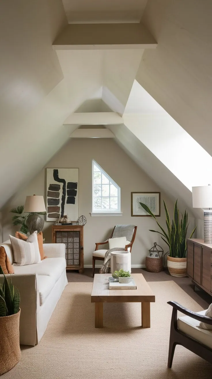 Step into your exquisitely designed attic man cave, where comfort and style dance in perfect harmony, crafting an irresistible sanctuary for unwinding and igniting your imagination.