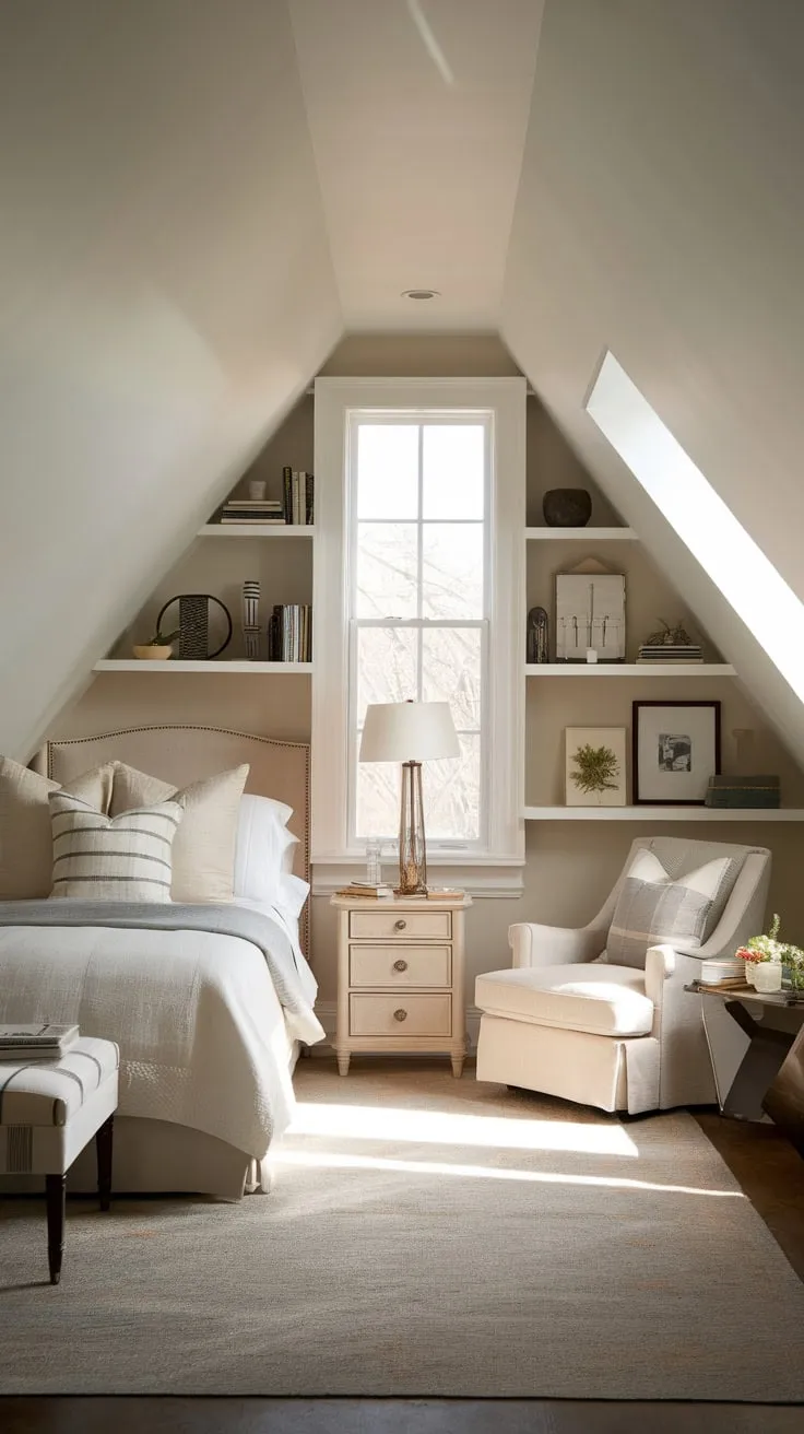 Ascend to your attic master suite, where comfort and style waltz in perfect harmony, crafting a serene sanctuary that beckons you to unwind and ignite your imagination.