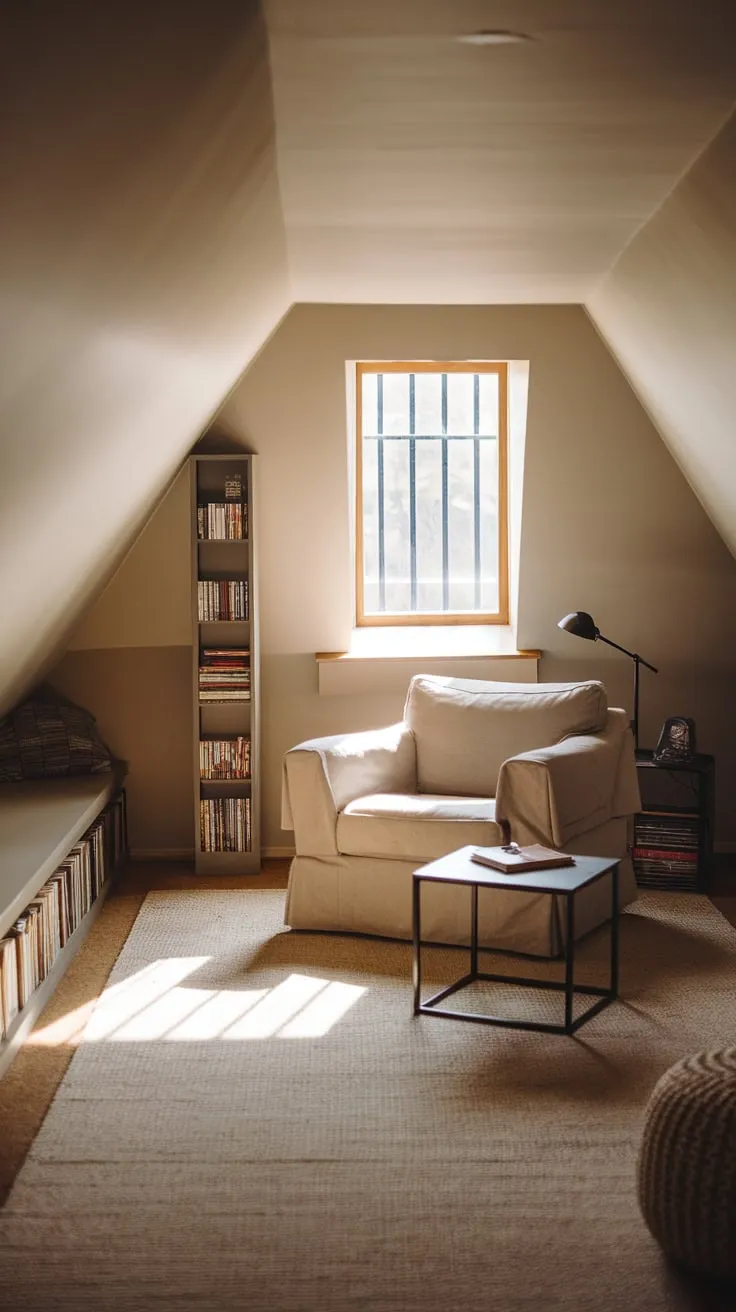 The attic movie room wraps you in a cocoon of warmth and comfort, practically begging you to lose yourself in the plush embrace of an armchair, a captivating book, or a beloved film.