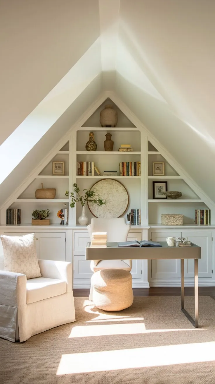Imagine escaping to your attic office, a sanctuary where comfort and efficiency intertwine, transforming the space into your personal launchpad for creative breakthroughs and productive days.