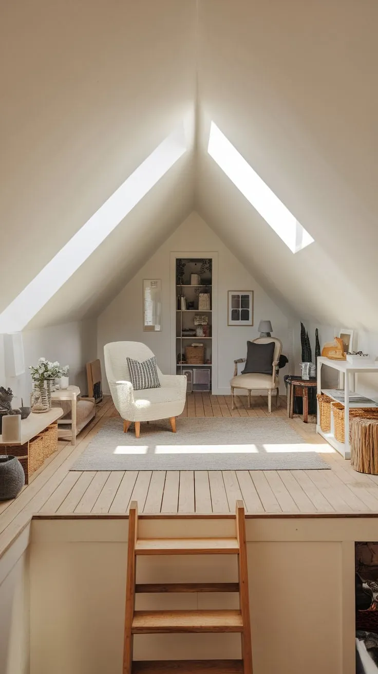 Each step up the attic stairs unveils a haven bathed in sunlight, a place where the uncomplicated beauty of life intertwines with a comforting warmth, wrapping you in its gentle embrace.