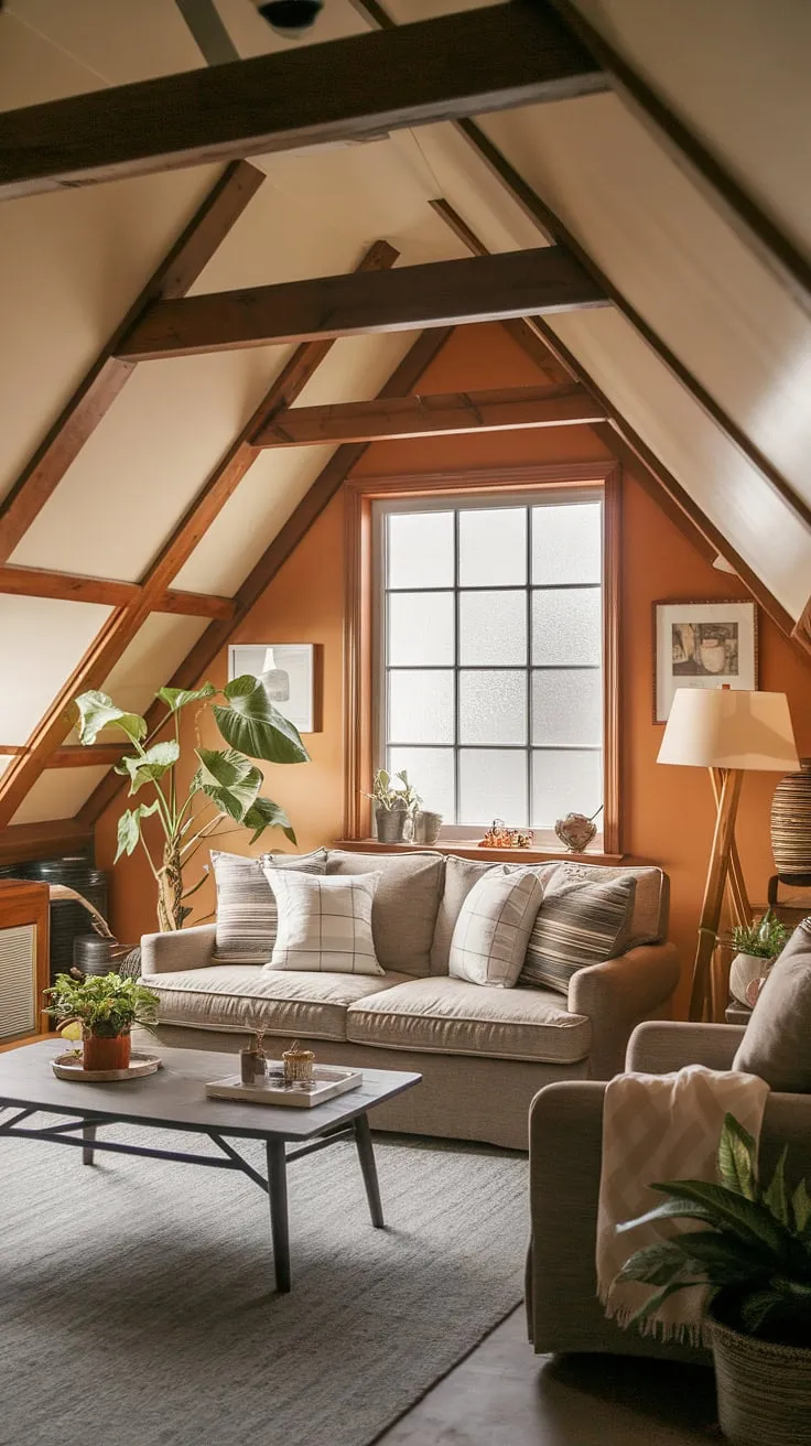 This attic conversion is the ultimate attic living room—cozy, functional, and brimming with attic ideas. Perfect for movie nights, or even as a quiet attic office when needed. This attic room proves that attic space can be transformed into anything, from an attic bedroom to a relaxing retreat.