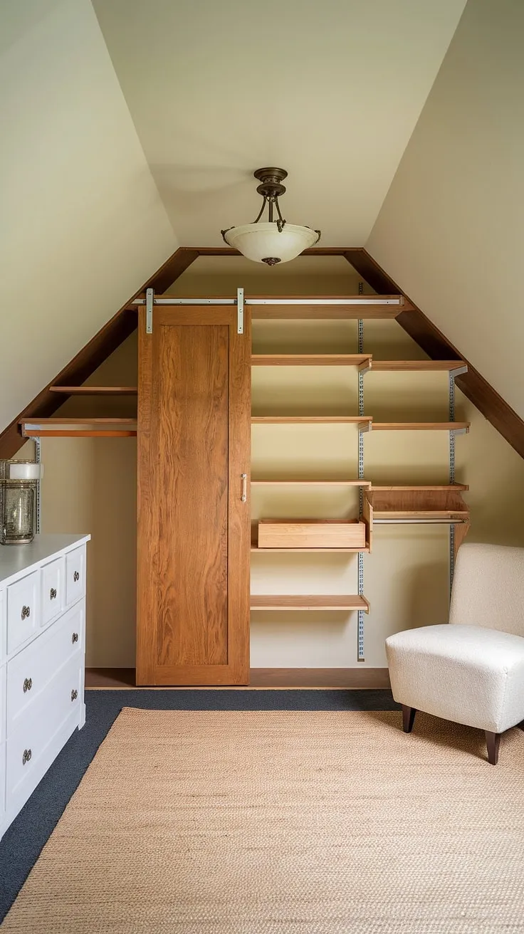 From forgotten attic space to functional haven:  Clever attic design maximizes storage with a custom attic closet, versatile attic shelving, and thoughtfully chosen attic furniture.  This attic renovation showcases smart attic solutions for effortless attic organization and easy attic access.