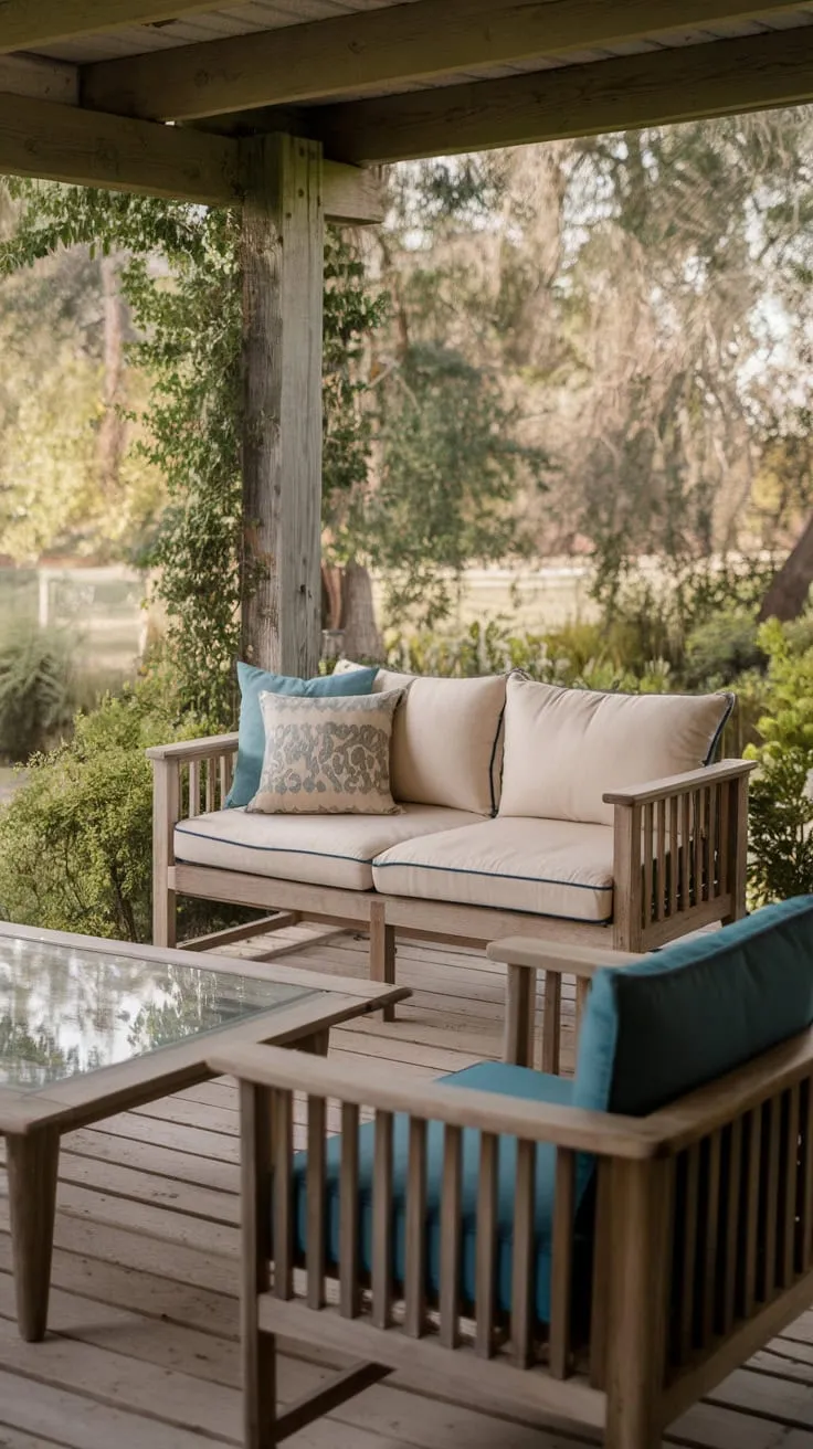 Rustic Retreat: Cozy Wooden Seating Surrounded by Nature