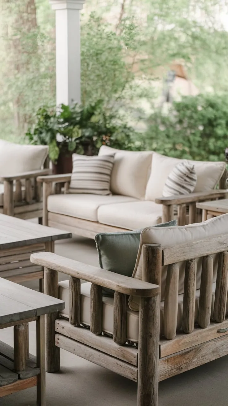 Charming Rustic Back Porch Retreat