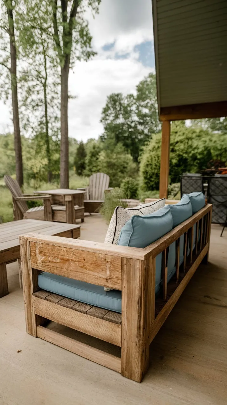 Charming Outdoor Retreat with Wooden Furniture