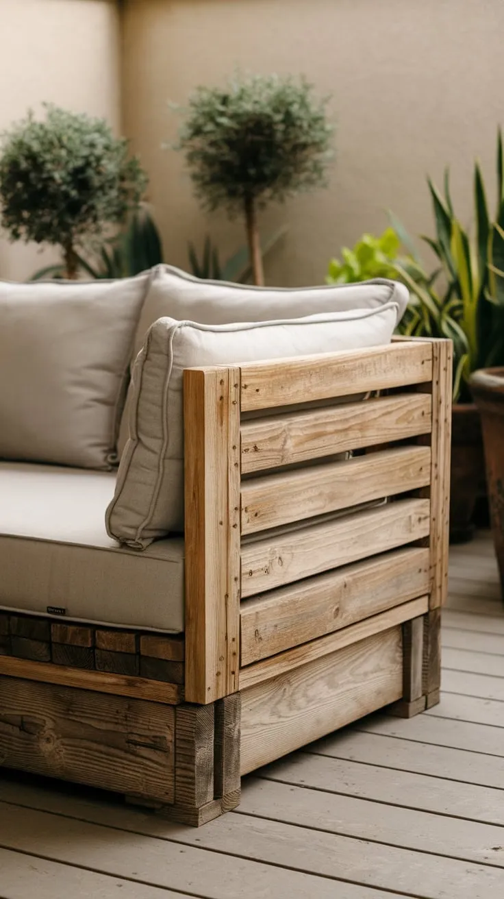 Rustic Wooden Sofa for Your Back Porch Oasis