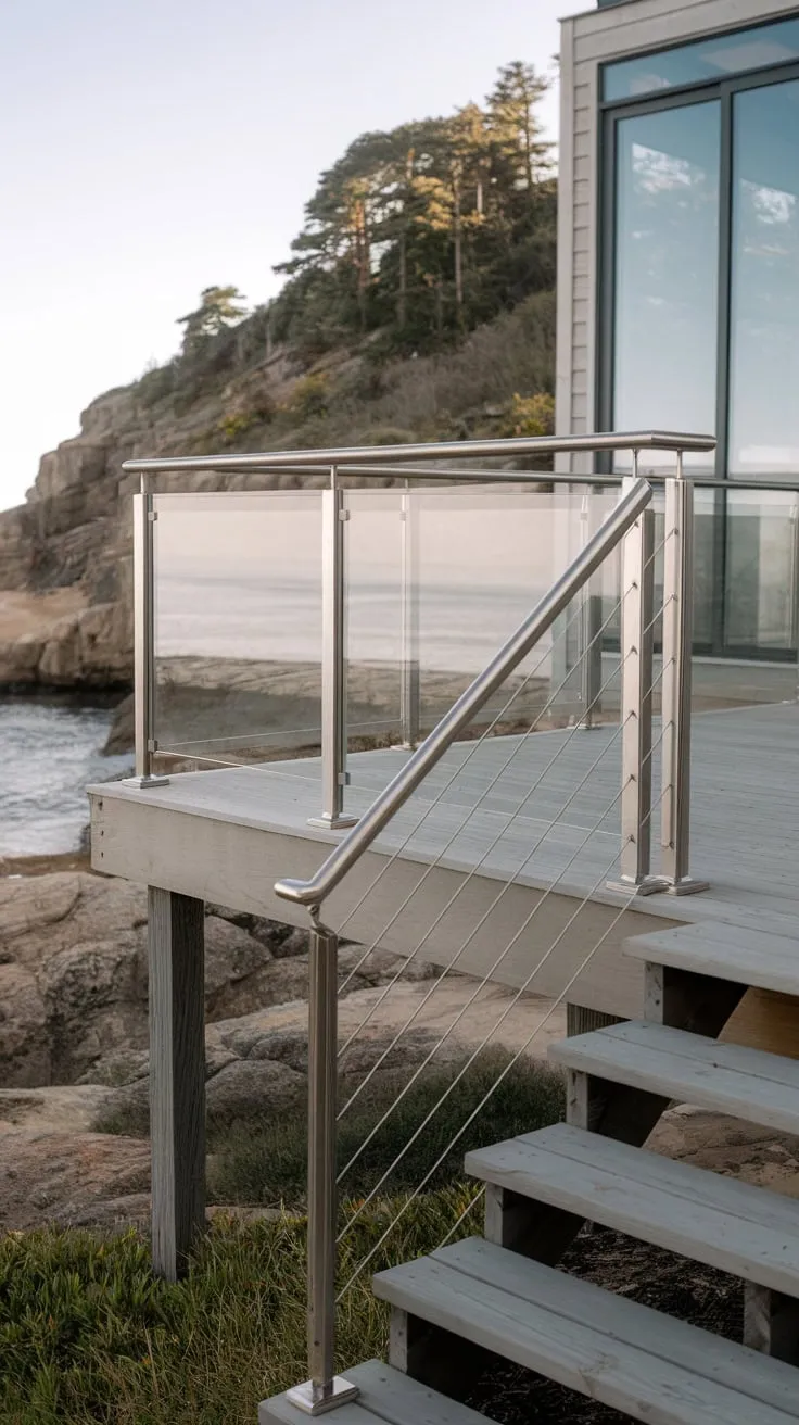 Stunning Beach House with Sleek Glass Railing