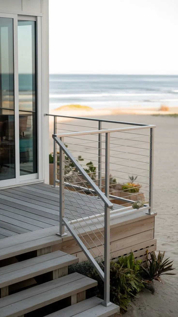 Modern Minimalism Meets Coastal Serenity in Back Porch Design