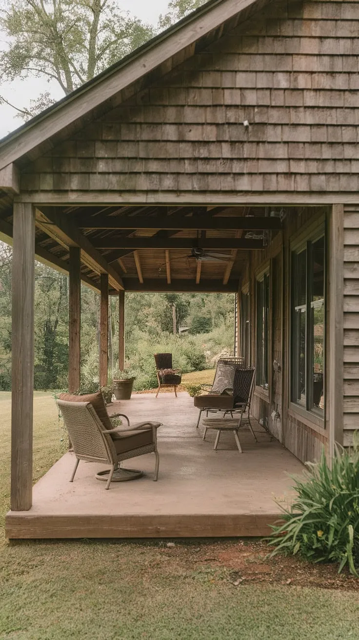 Charming Rustic Back Porch Retreat