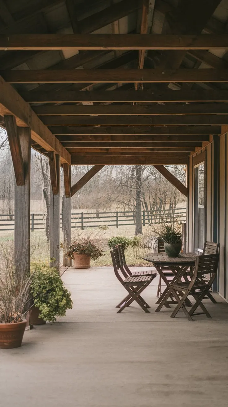 Charming Rustic Back Porch Retreat
