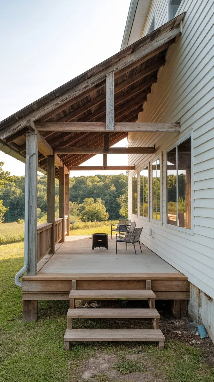 Charming Gable Roof Back Porch Retreat