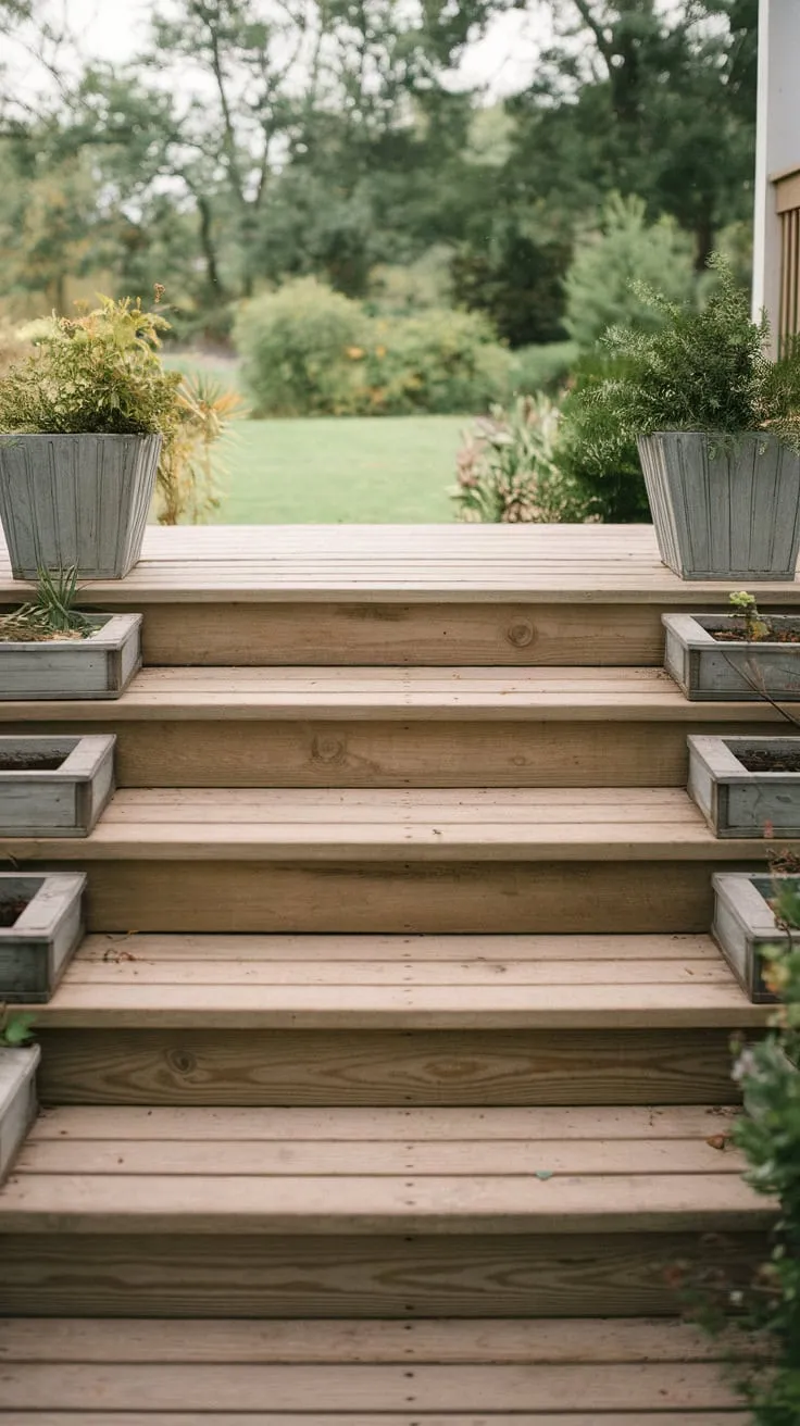 Serene Wooden Steps Welcoming You to Nature's Embrace