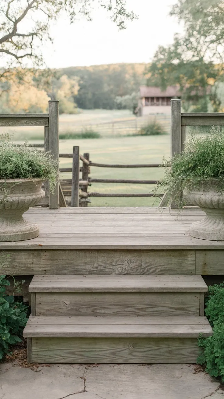 Weathered Steps Leading to a Serene Outdoor Retreat