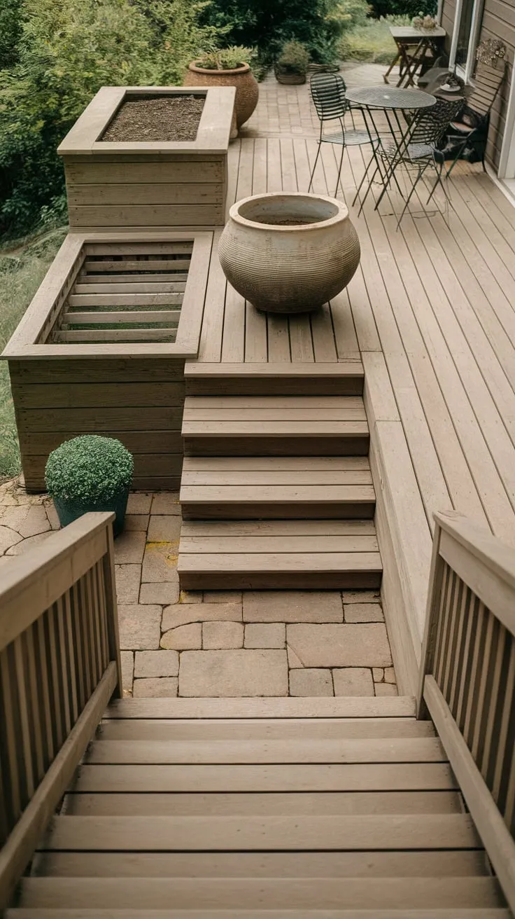 Charming Back Porch Steps to a Cozy Patio