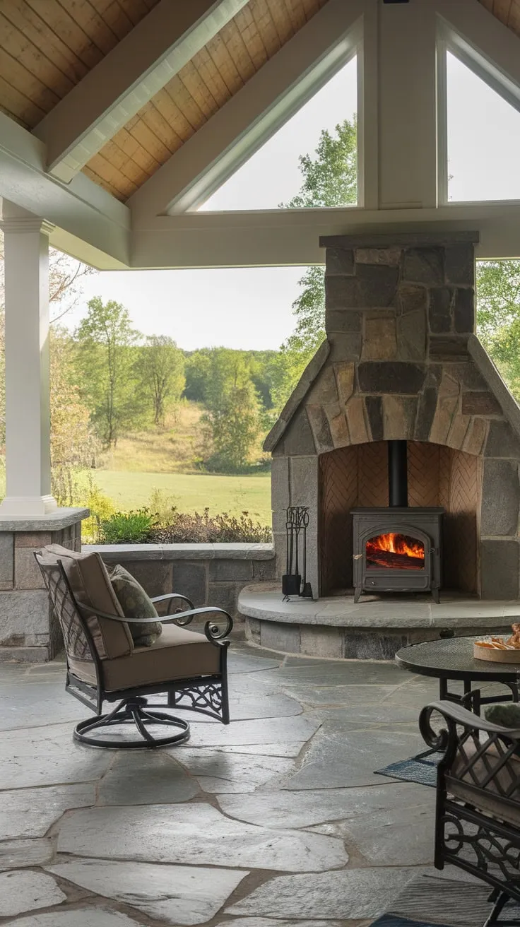 Cozy Back Porch Retreat with Fireplace