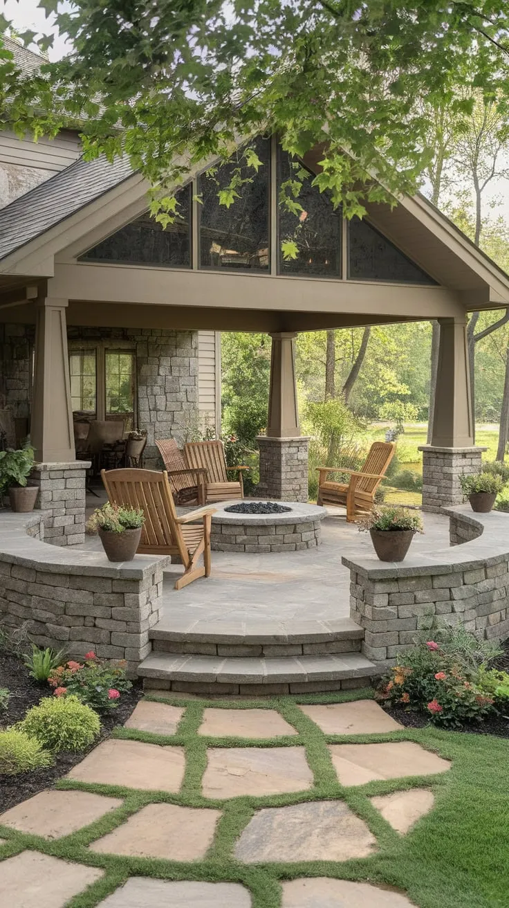 Dreamy Back Porch Oasis with Rustic Patio Design
