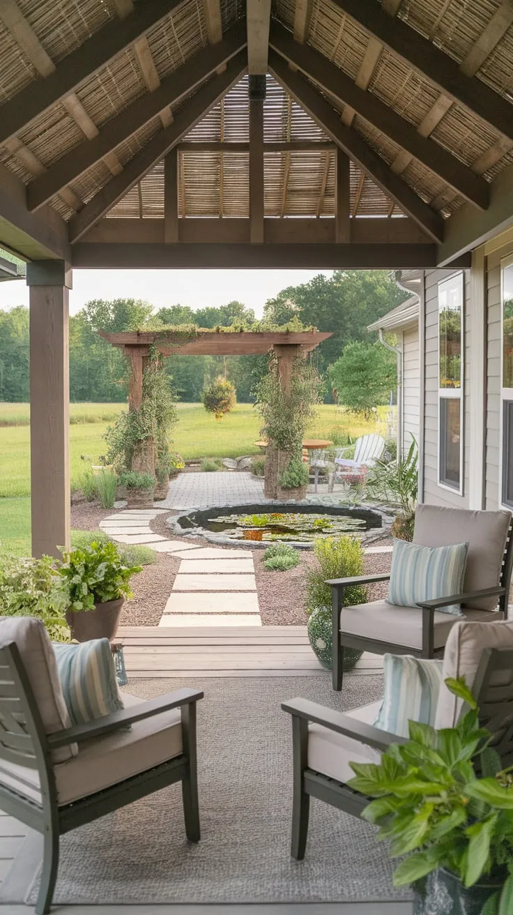 Cozy Patio Retreat Surrounded by Nature's Beauty