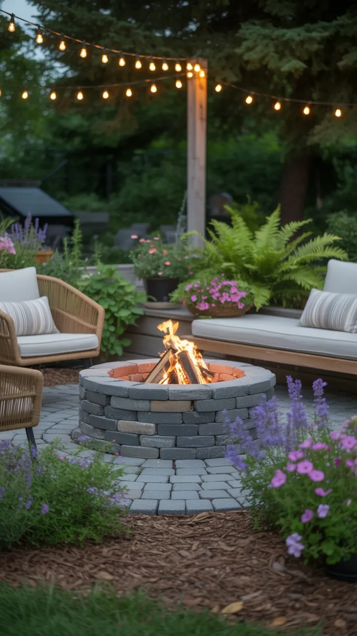 Starlit Garden Fire Pit Retreat