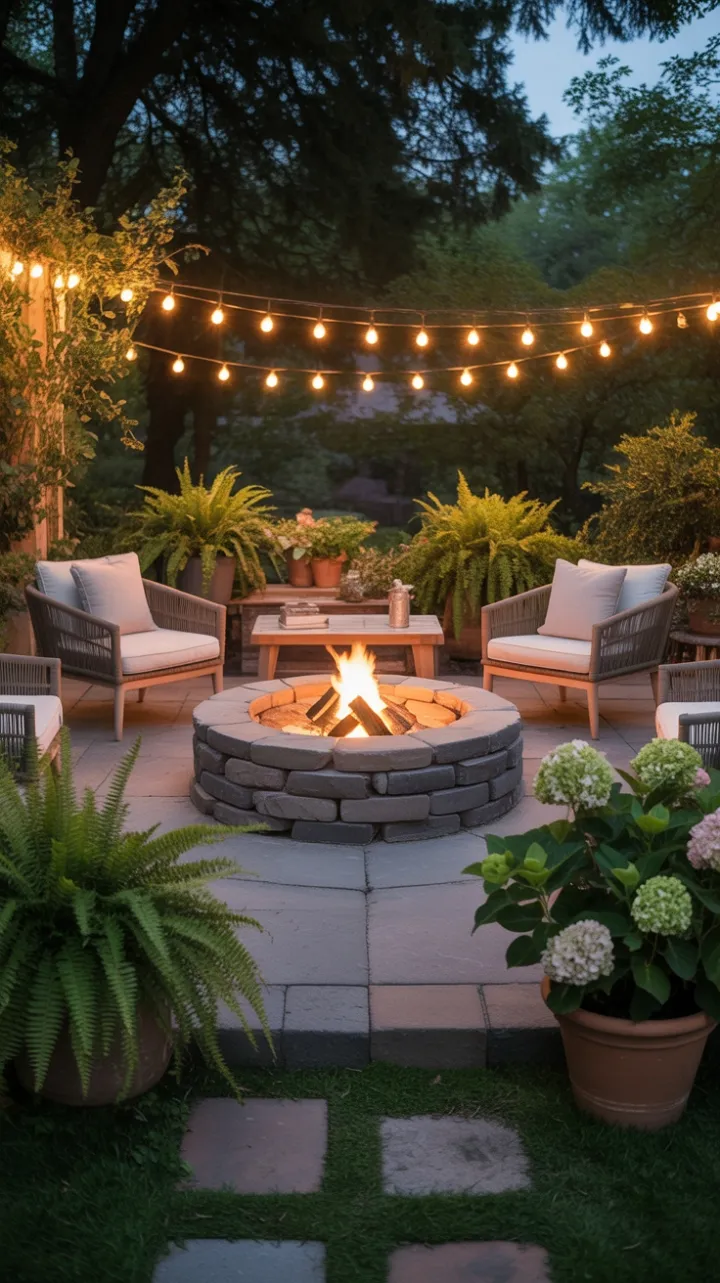 Twilight Garden Firepit Retreat
